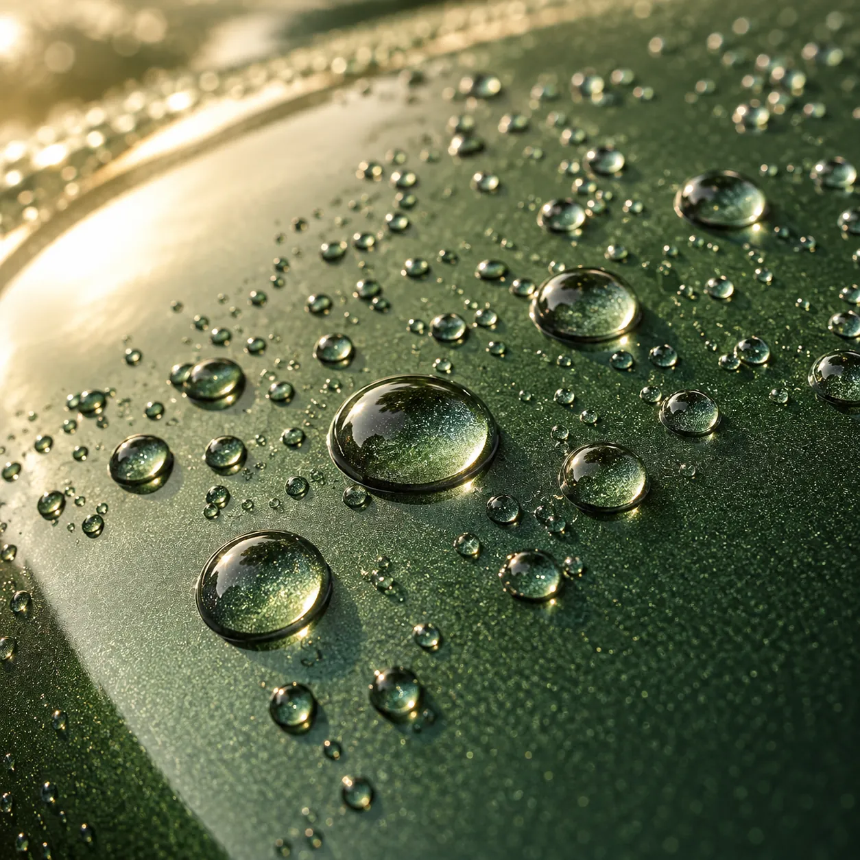 Water beading on freshly sealed paint